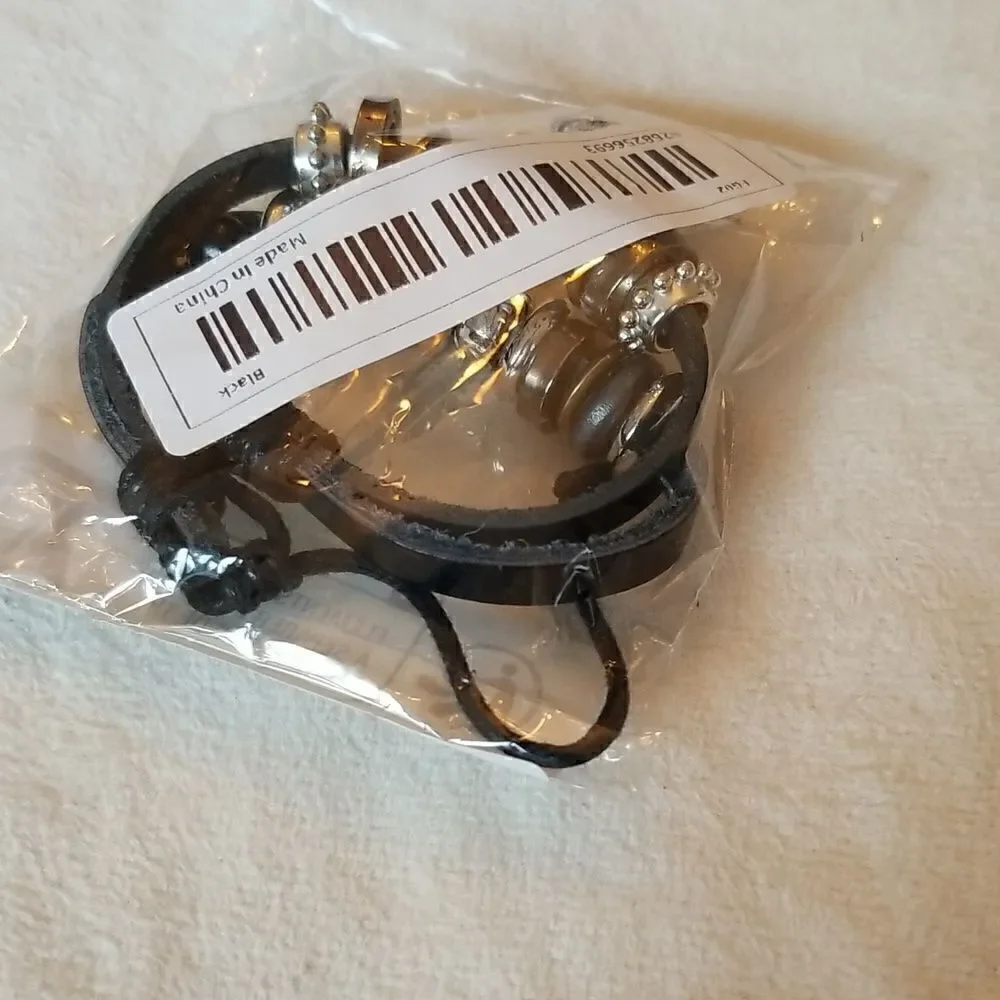 Leather bracelet adjustable butterfly